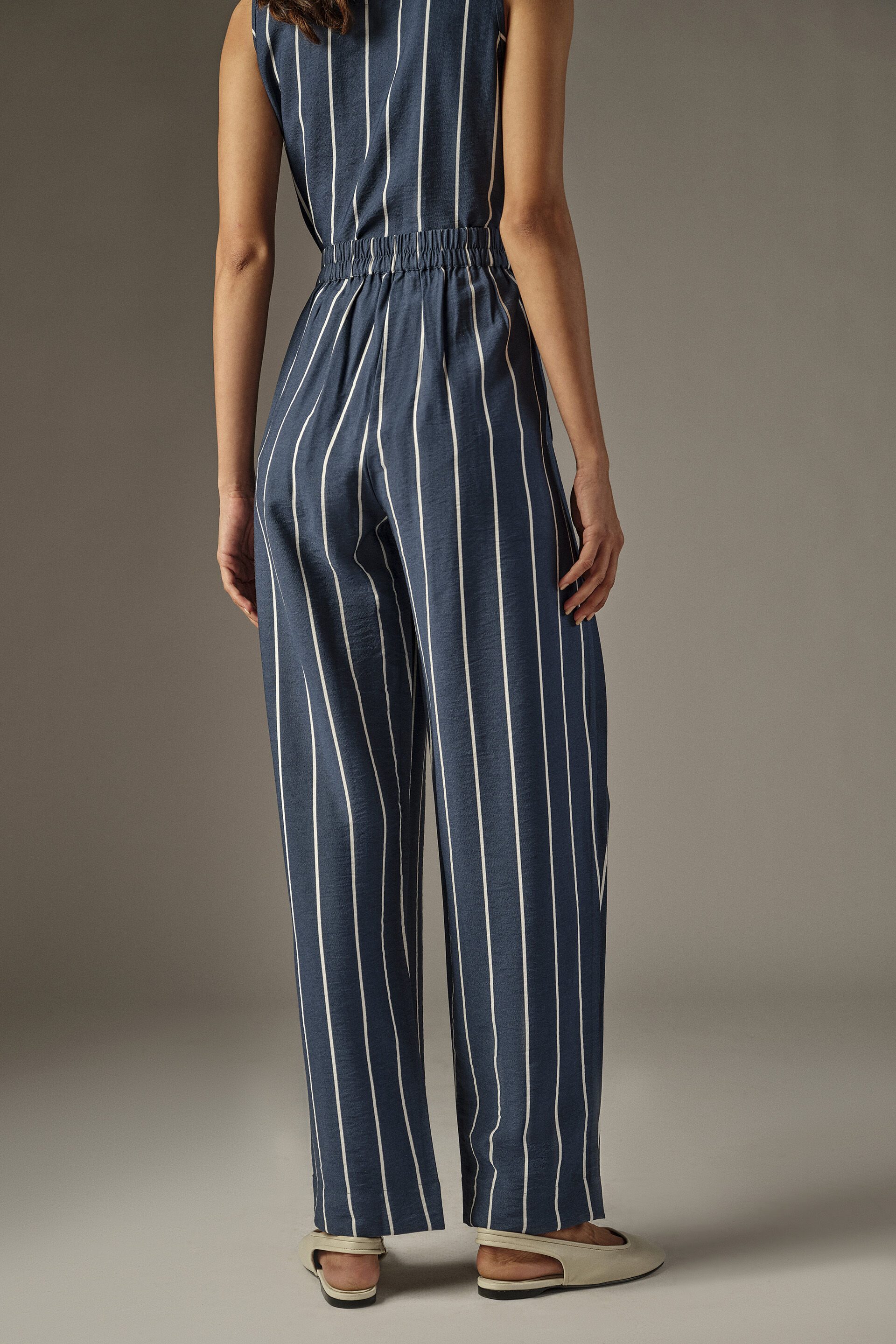 Striped Barrel Pants in Blue, Navy, image 5